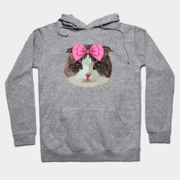 Pink Bow Cat Hoodie by thedailysoe